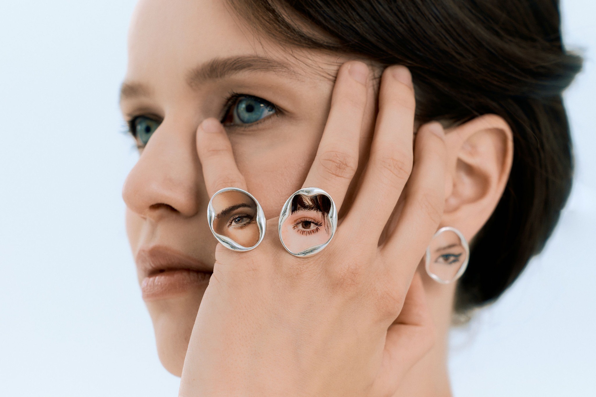 Lover’s Eye — hand-painted eye portraits worn as jewelry