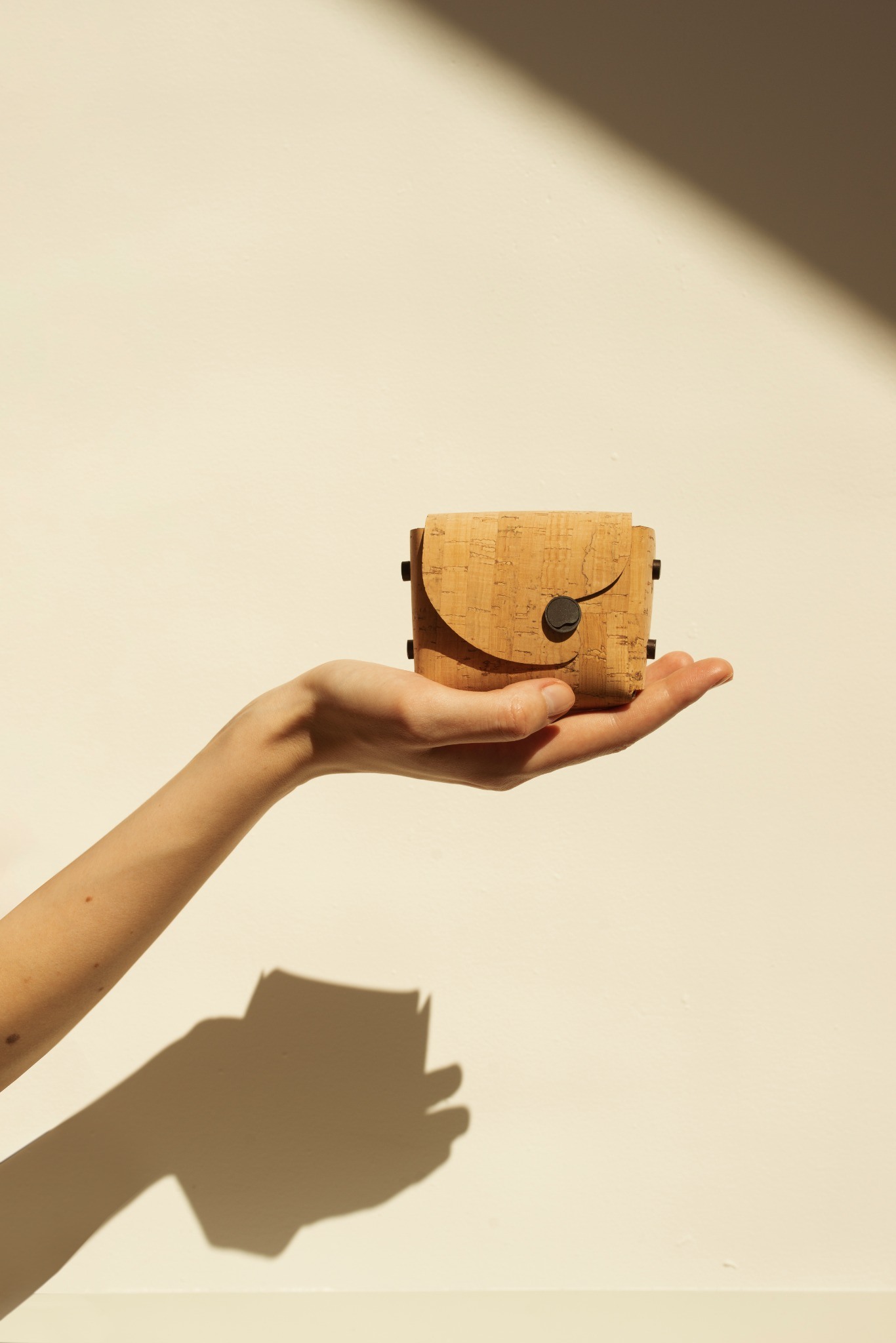 Cork pouch closure detail